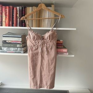 Urban Outfitters Kitty Bustier Gingham Mini Dress